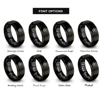 font options for inside engraving on black paw print rings