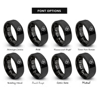 font options for inside engraving on black paw print rings