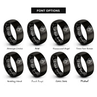 font options for inside engraving on black paw print rings