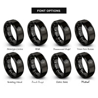 font options for inside engraving on black paw print rings