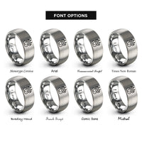 font options for inside engraving on grey paw print rings