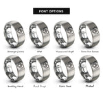 font options for inside engraving on grey paw print rings