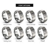 font options for inside engraving on grey paw print rings