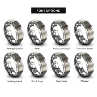 font options for inside engraving on silver paw print rings