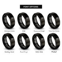font options for inside engraving on black paw print mountains rings