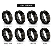 font options for inside engraving on black paw shake rings