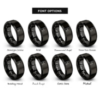 font options for inside engraving on black paw shake rings