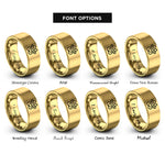 font options for inside engraving on gold paw small heart rings