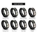 font options for inside engraving on black & gray paw thin line rings
