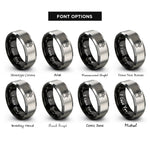 font options for inside engraving on black & grey paw thin line rings