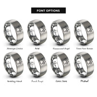 font options for inside engraving on gray paw thin line rings