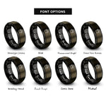 font options for inside engraving on gunmetal & black paw thin line rings