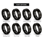 font options for inside engraving on black paw trail rings