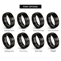 font options for inside engraving on black paw trail rings