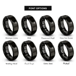 font options for inside engraving on black paw trail rings