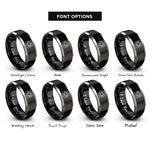 font options for inside engraving on black & grey pcb rings