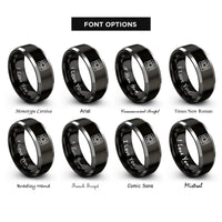font options for inside engraving on black & grey pcb rings
