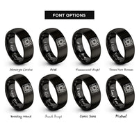 font options for inside engraving on black pcb rings