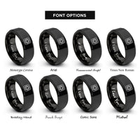 font options for inside engraving on black pcb rings
