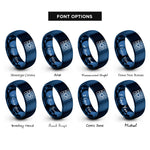 font options for inside engraving on blue pcb board icon rings