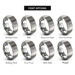 font options for inside engraving on grey pcb board icon rings