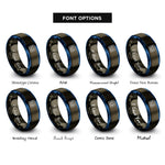 font options for inside engraving on gunmetal & blue pcb board icon rings