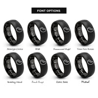 font options for inside engraving on black pea flake rings