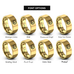 font options for inside engraving on gold peace rings