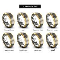 font options for inside engraving on gold & silver peace hand rings