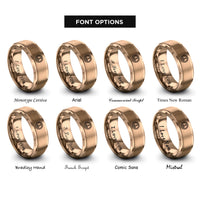 font options for inside engraving on rose gold peace rings