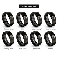 font options for inside engraving on black peach rings