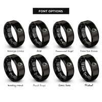 font options for inside engraving on black peach rings