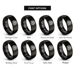 font options for inside engraving on black peacock fan rings