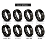 font options for inside engraving on black peacock fan rings