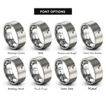 font options for inside engraving on silver peacock rings