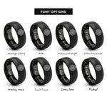 font options for inside engraving on black peak marker rings