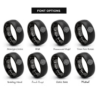 font options for inside engraving on black peak marker rings