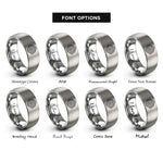 font options for inside engraving on gray peak marker rings