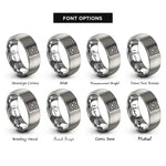 font options for inside engraving on grey peano curve rings