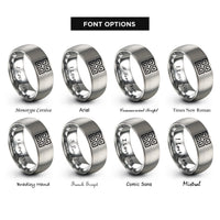 font options for inside engraving on grey peano curve rings