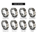 font options for inside engraving on gray peano curve rings