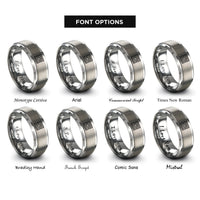 font options for inside engraving on gray peano curve rings
