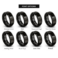 font options for inside engraving on black pear rings