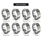 font options for inside engraving on gray pebble mosaic cells rings