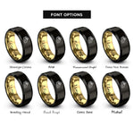 font options for inside engraving on black & gold pecan pie slice rings