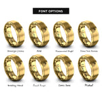 font options for inside engraving on gold pecan pie slice rings