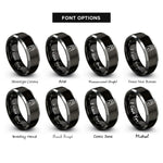 font options for inside engraving on black & grey pedal rings