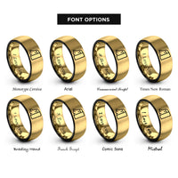font options for inside engraving on black & gold peeking ghost rings