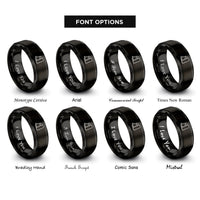 font options for inside engraving on black peeking ghost rings