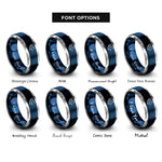 font options for inside engraving on blue & silver pegasus rings